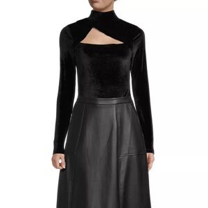 Rachel Parcell Black Velvet Bodysuit